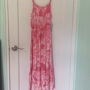 Long pink tie-dye dress (girls)